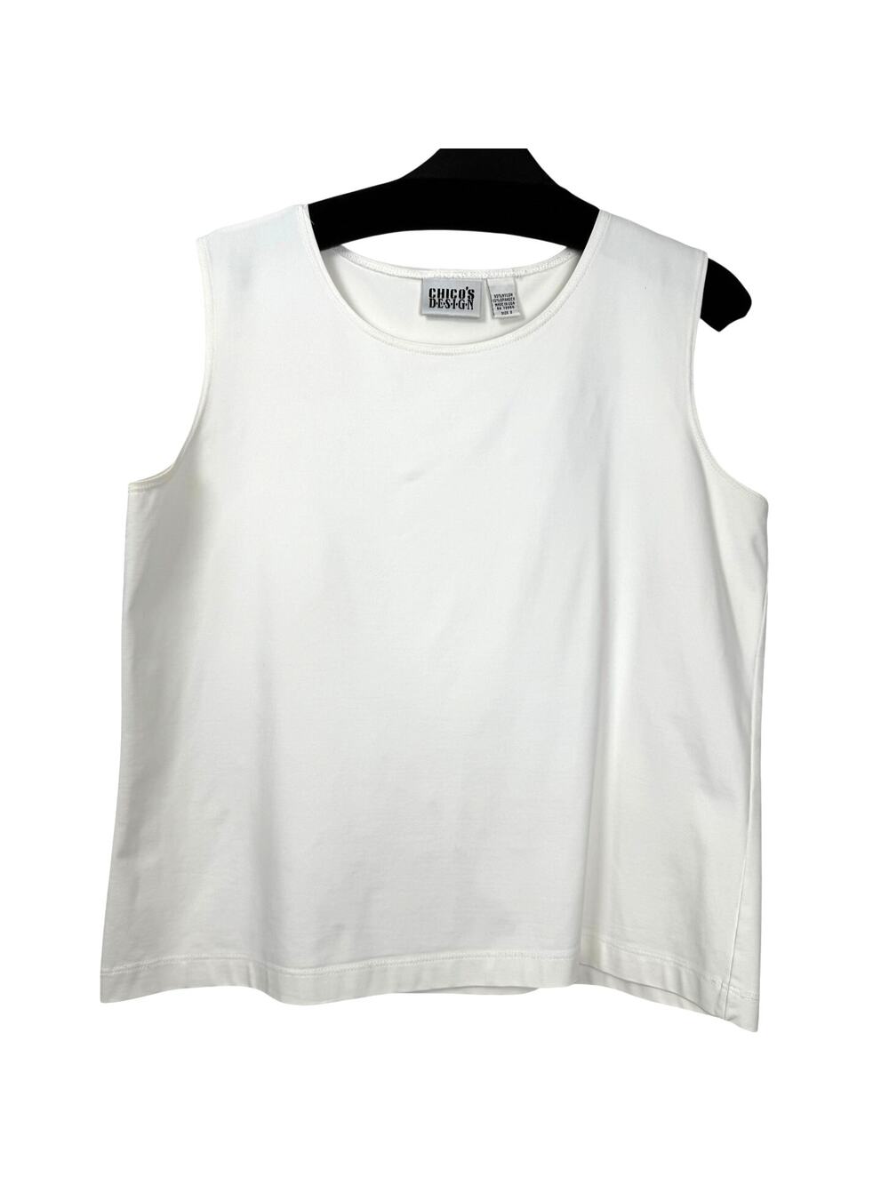 Vintage Chico’s Design White Knit Tank Size 2 Large Minimalist